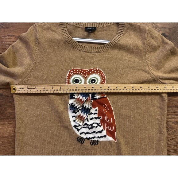 Talbots Cotton Blend Brown Owl 3D-Knit Crew Neck Pullover Sweater Size Large - Picture 6 of 8
